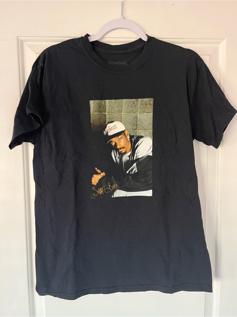 Snoop Dogg Black Graphic Crew Neck T-Shirt with Photo Print